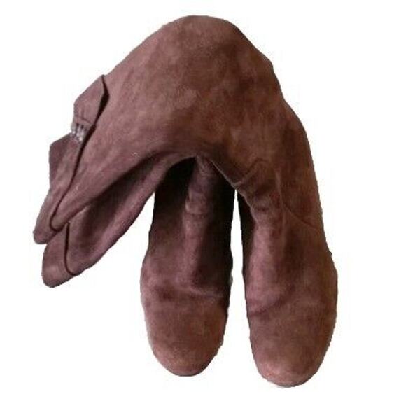 Charles David Vero Cuoio Brown Suede Boots 37.5 Italy, Sz 7 US 2" Heel Zipper - Picture 3 of 7